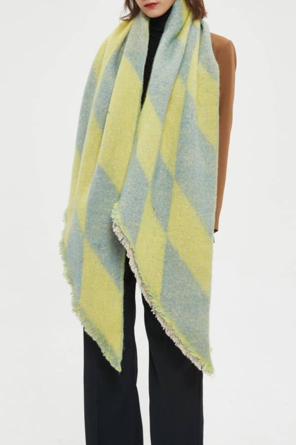 IN STORE ONLY - Multicoloured classy argyle scarf wrap