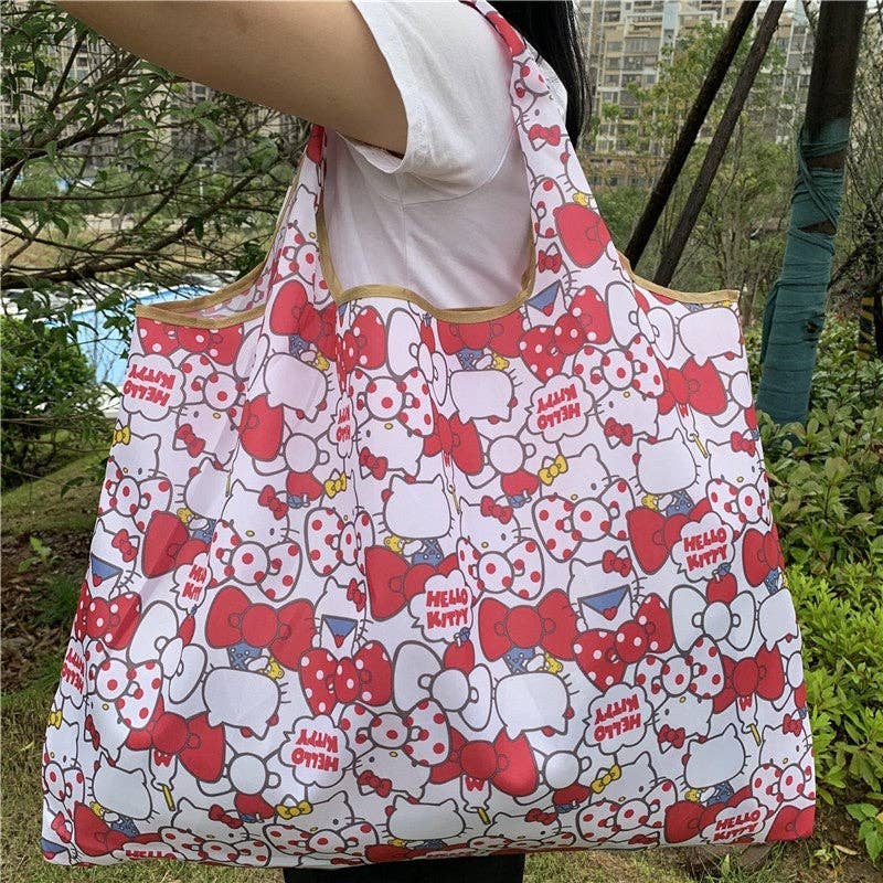 Large Capacity Single Shoulder Printed Foldable Cloth Bag