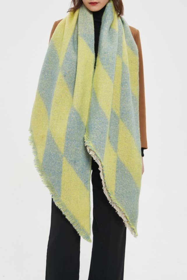 IN STORE ONLY - Multicoloured classy argyle scarf wrap