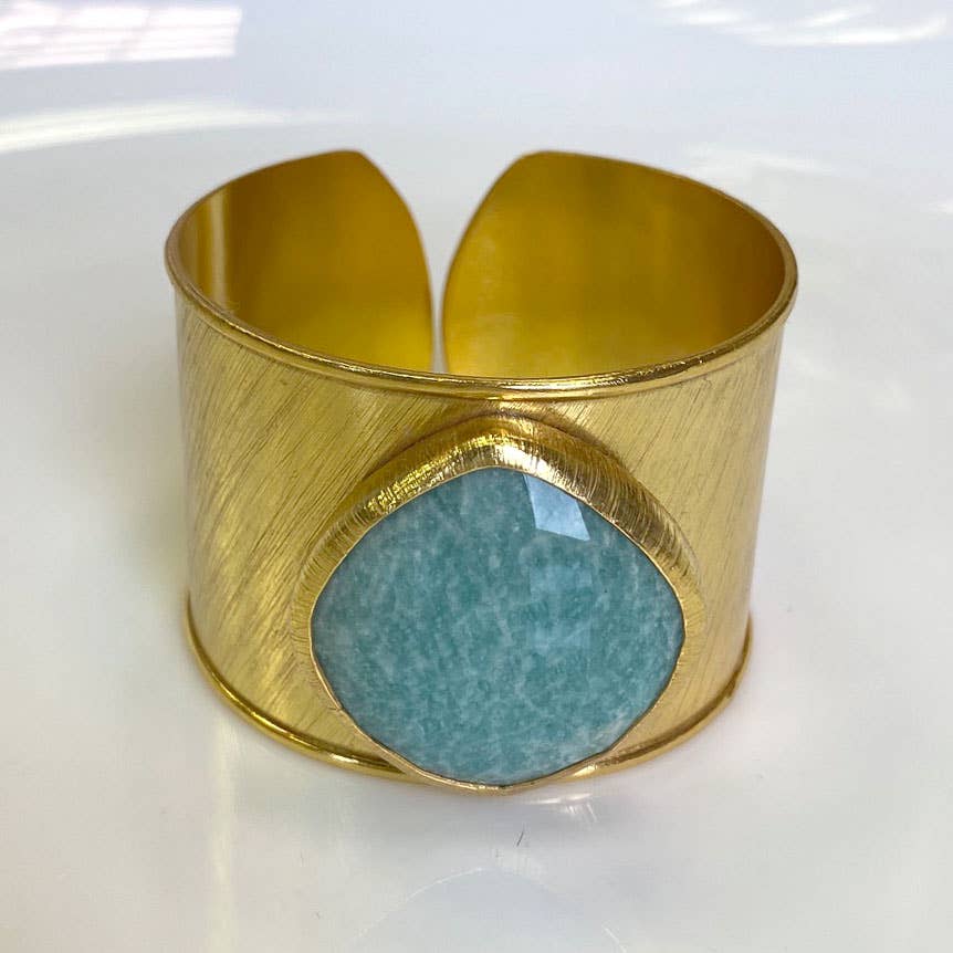 AVAILABLE IN STORE ONLY - Natural Gemstone Cuff Bangle