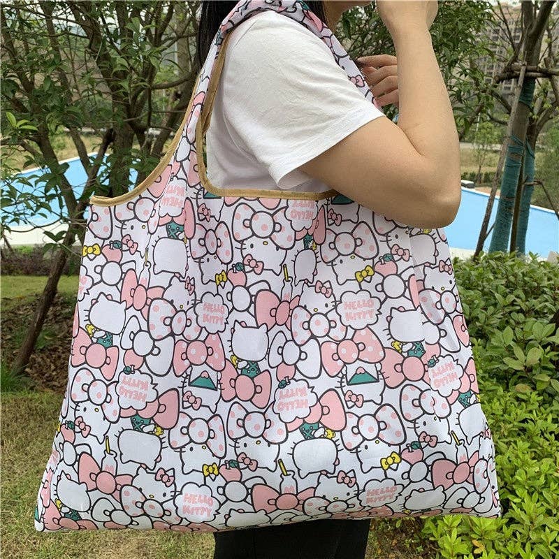Large Capacity Single Shoulder Printed Foldable Cloth Bag