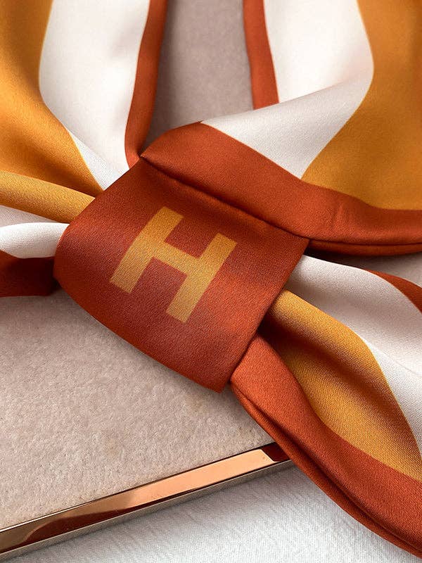 Urban Chic Silk Printed Letter Scarf