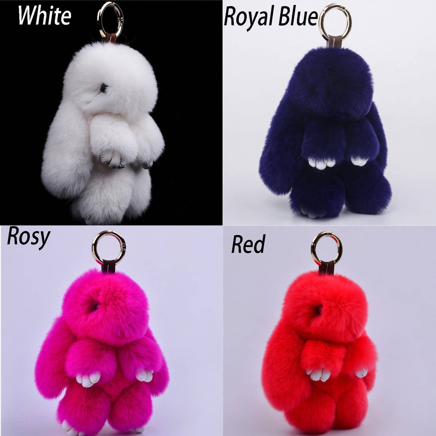 AVAILABLE IN STORE & ON LINE Fur Keychain Pom Bag Charm 14cm Real Rabbit Fur Furry