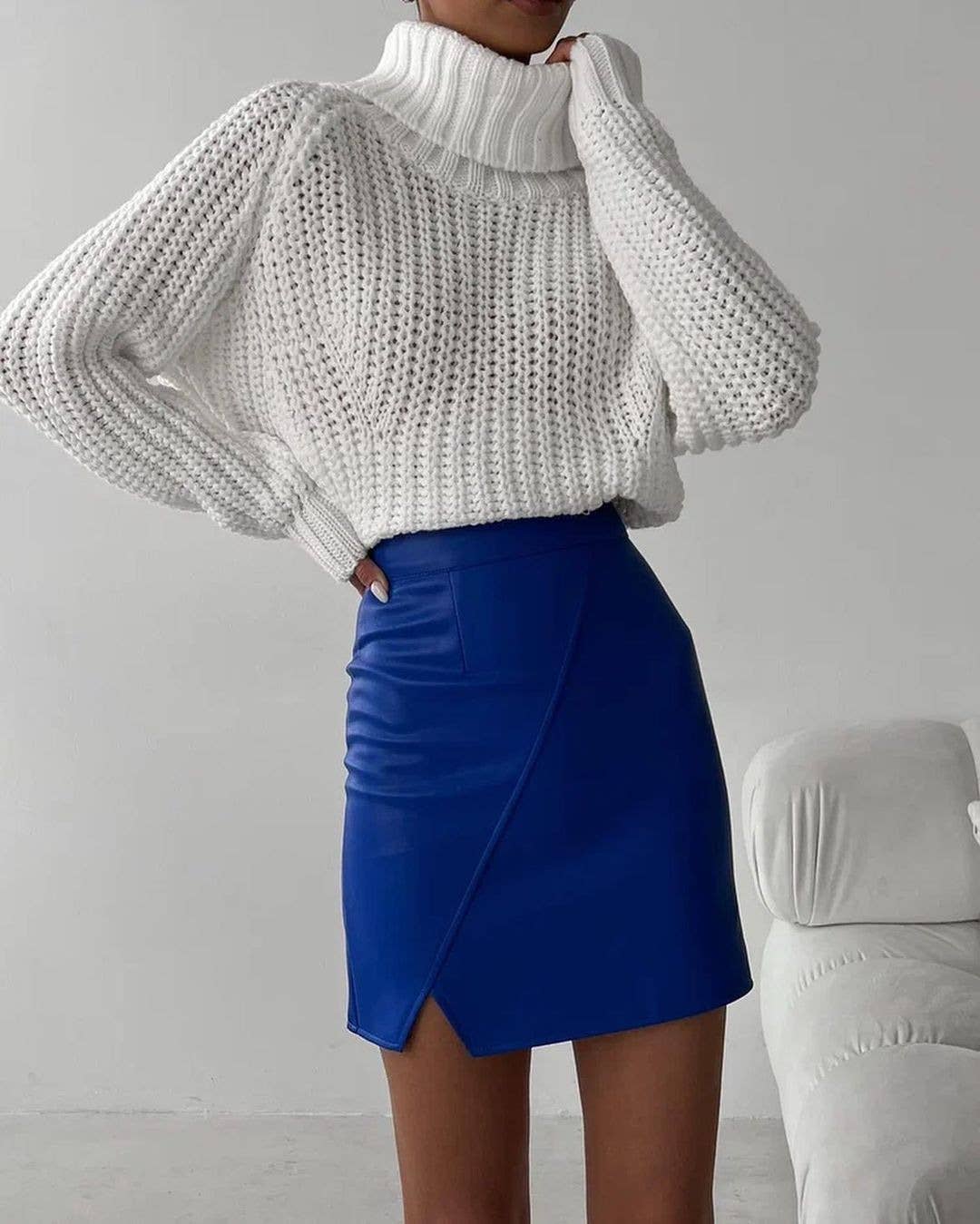 IN STORE ONLY High-neck loose casual versatile knit sweater