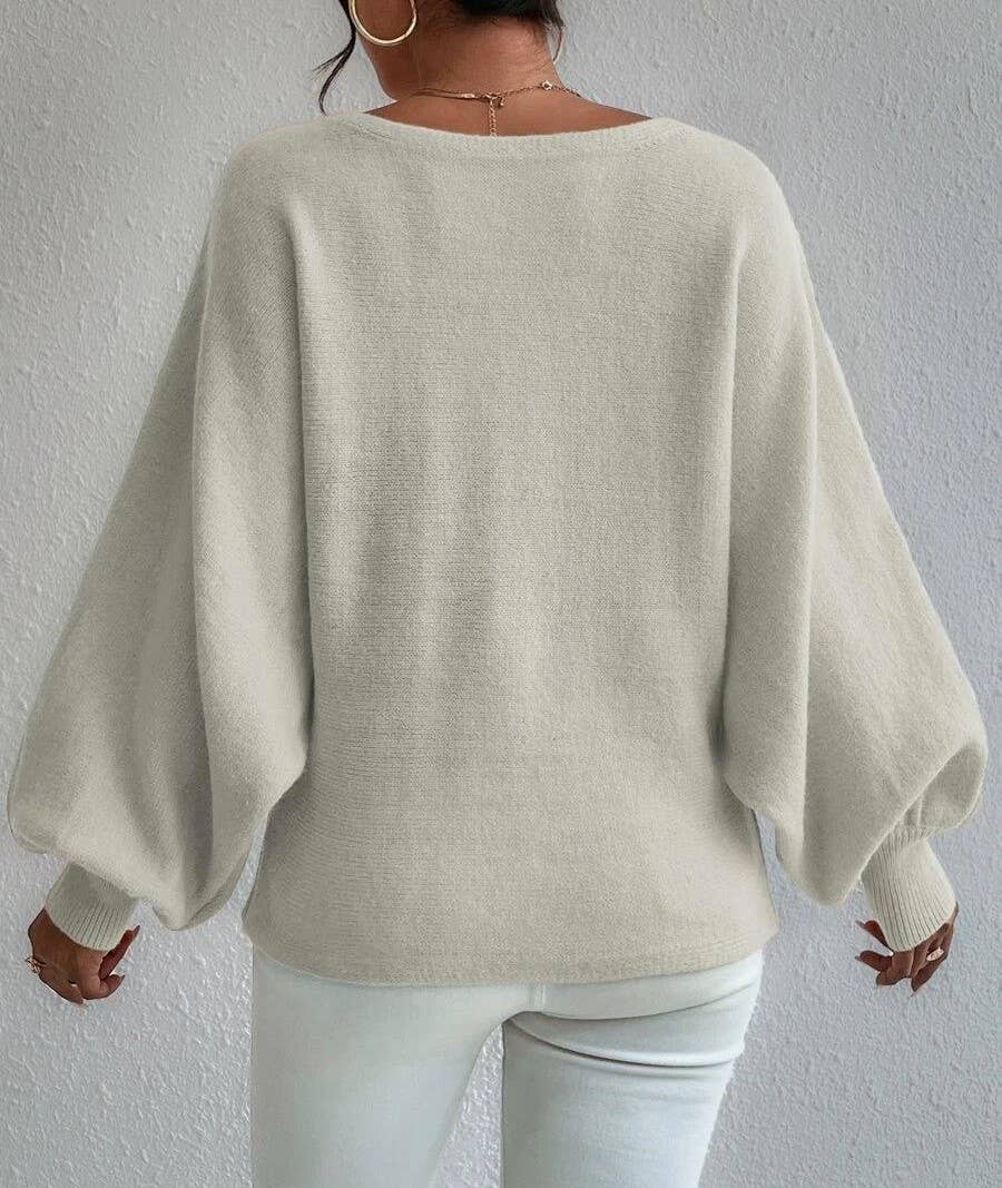 AVAILABLE IN STORE ONLY - New loose lantern sleeve design sweater