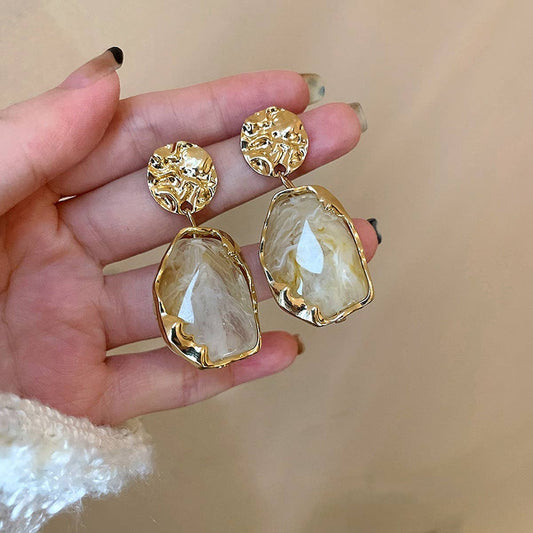 PLEATED GEOMETRIC FRENCH VINTAGE EARRINGS
