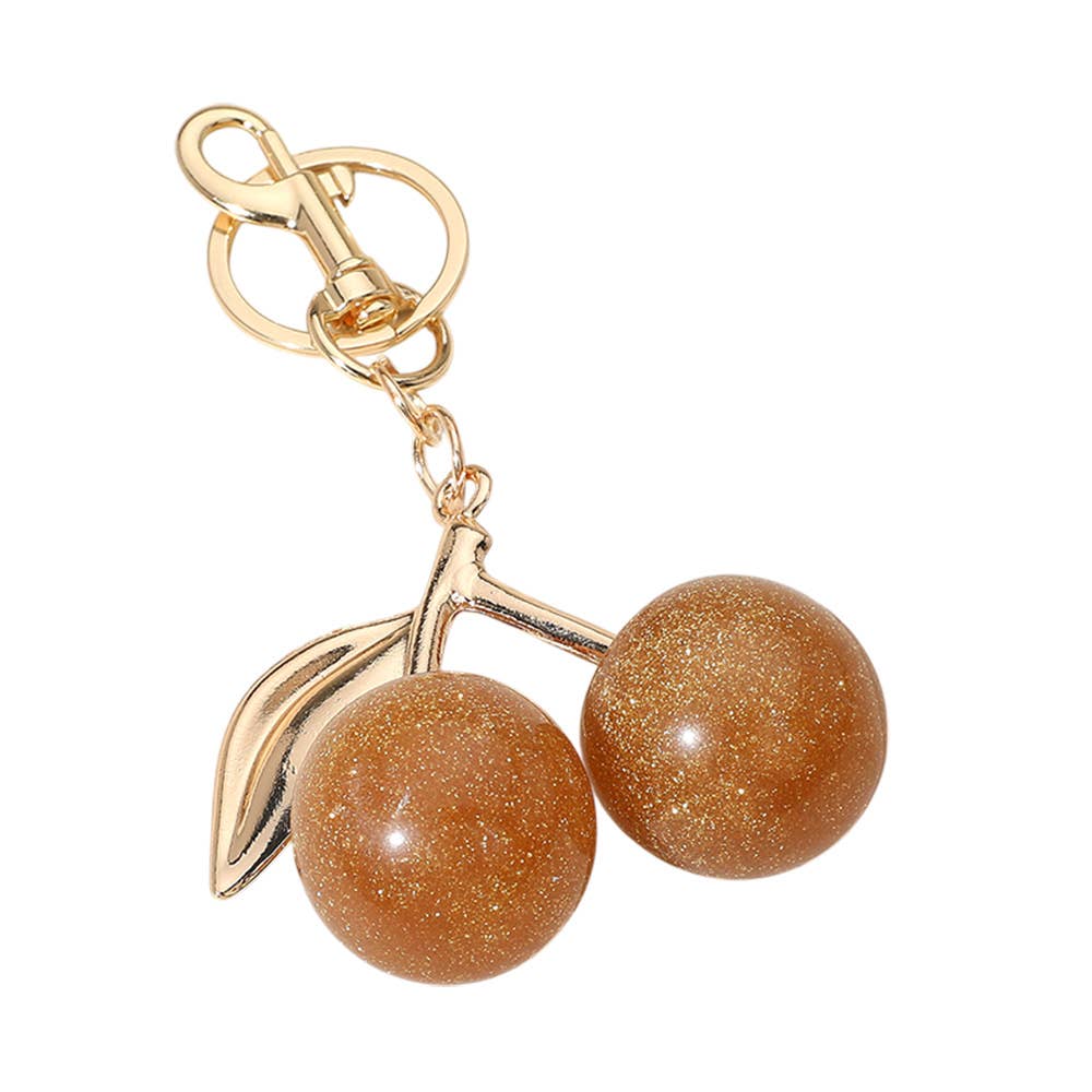 Glittered Cherry Keychain / Bag Charm