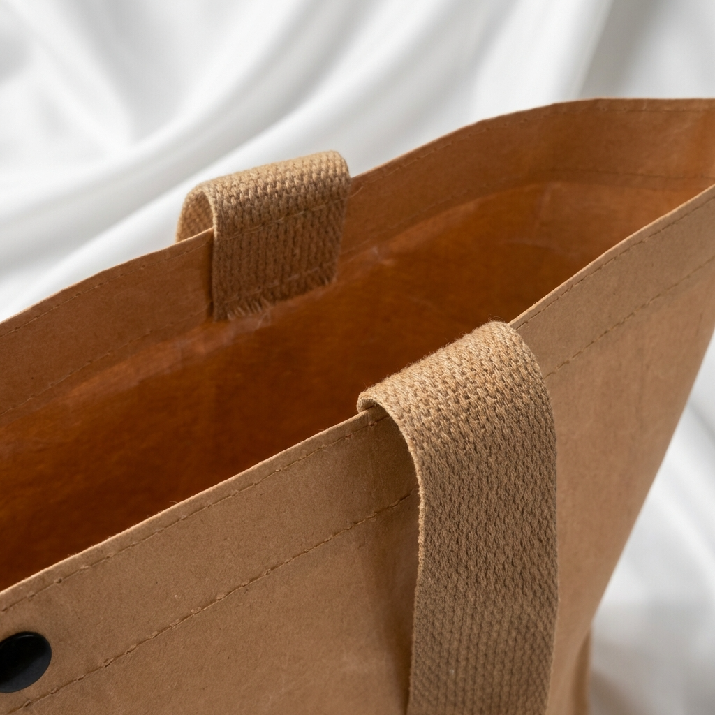 Textural Reusable Waterproof Non-Tear Kraft Paper Tote Bag