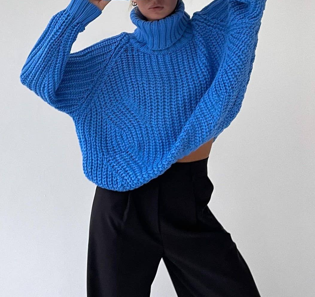 IN STORE ONLY High-neck loose casual versatile knit sweater