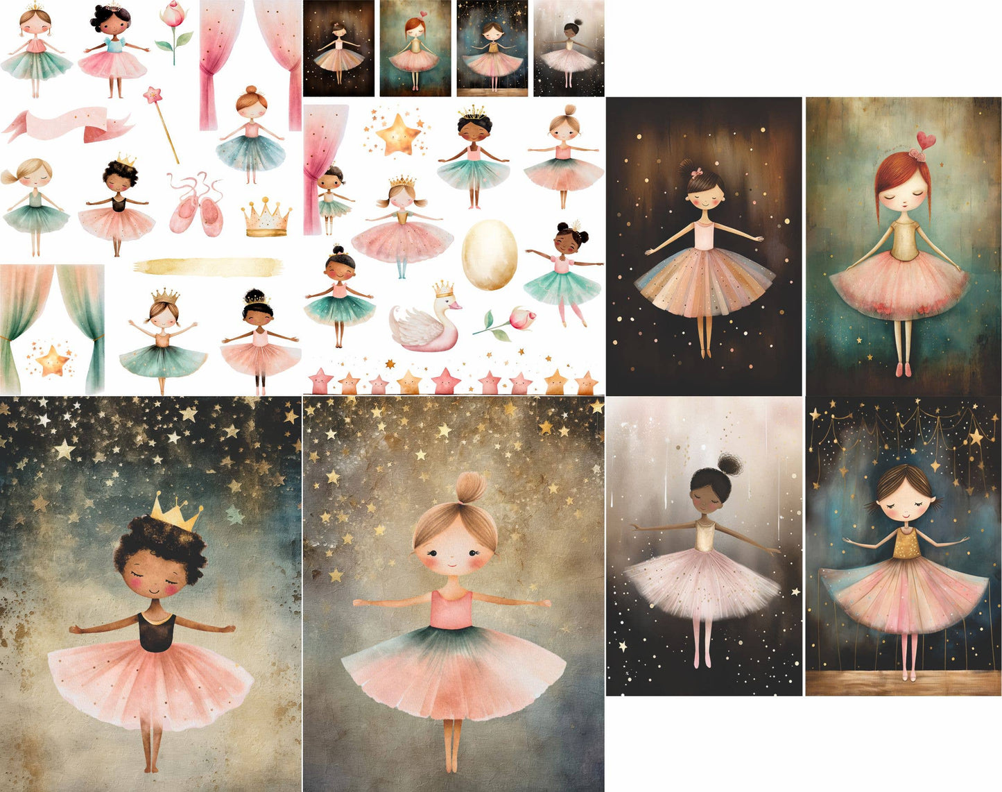 Ballerinas Decoupage Rice Paper - A4 - 6pc – Crafts