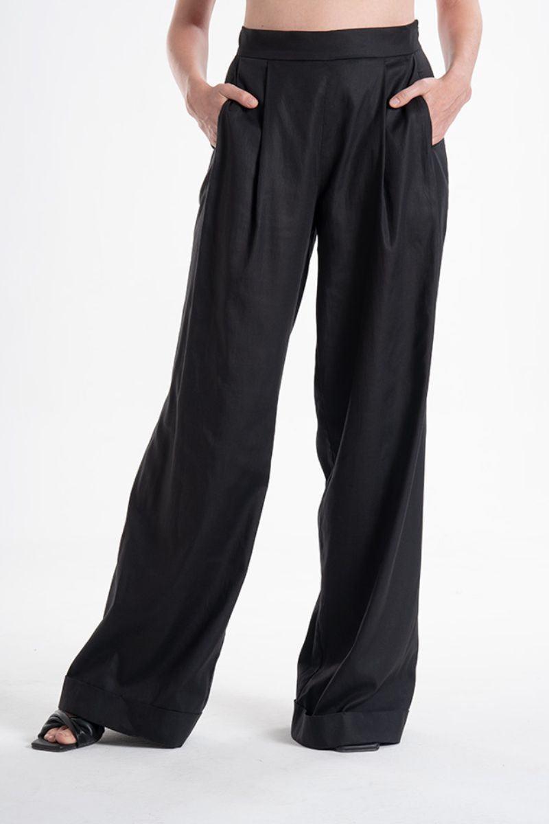 Aitna Black Palazzo Pants from Organic Finest Fabric
