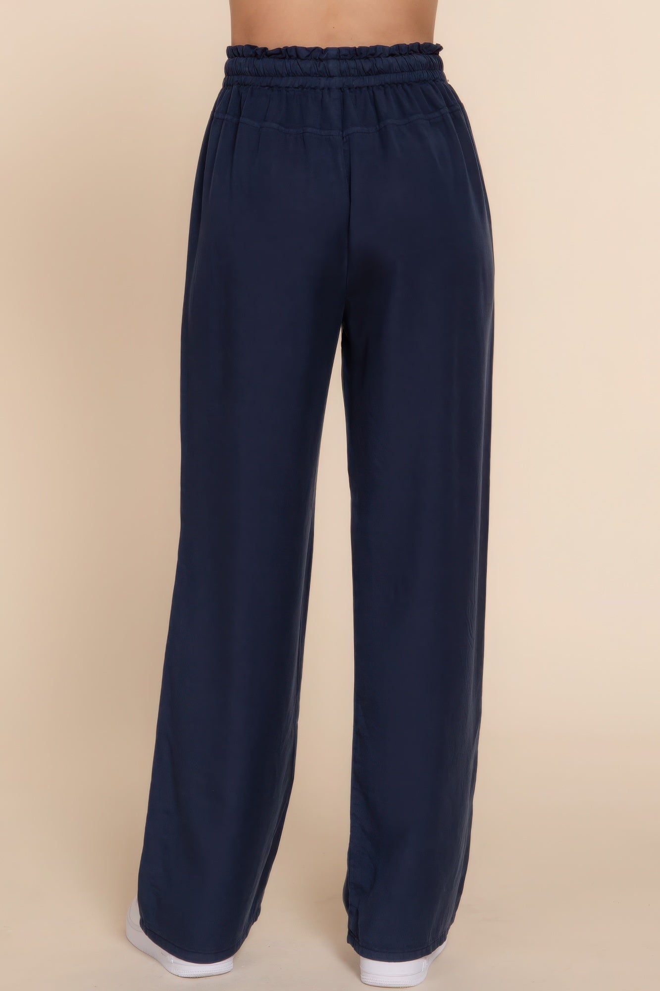 AVAILABLE IN STORE ONLY - Elastic Waist Tencel Long Pants