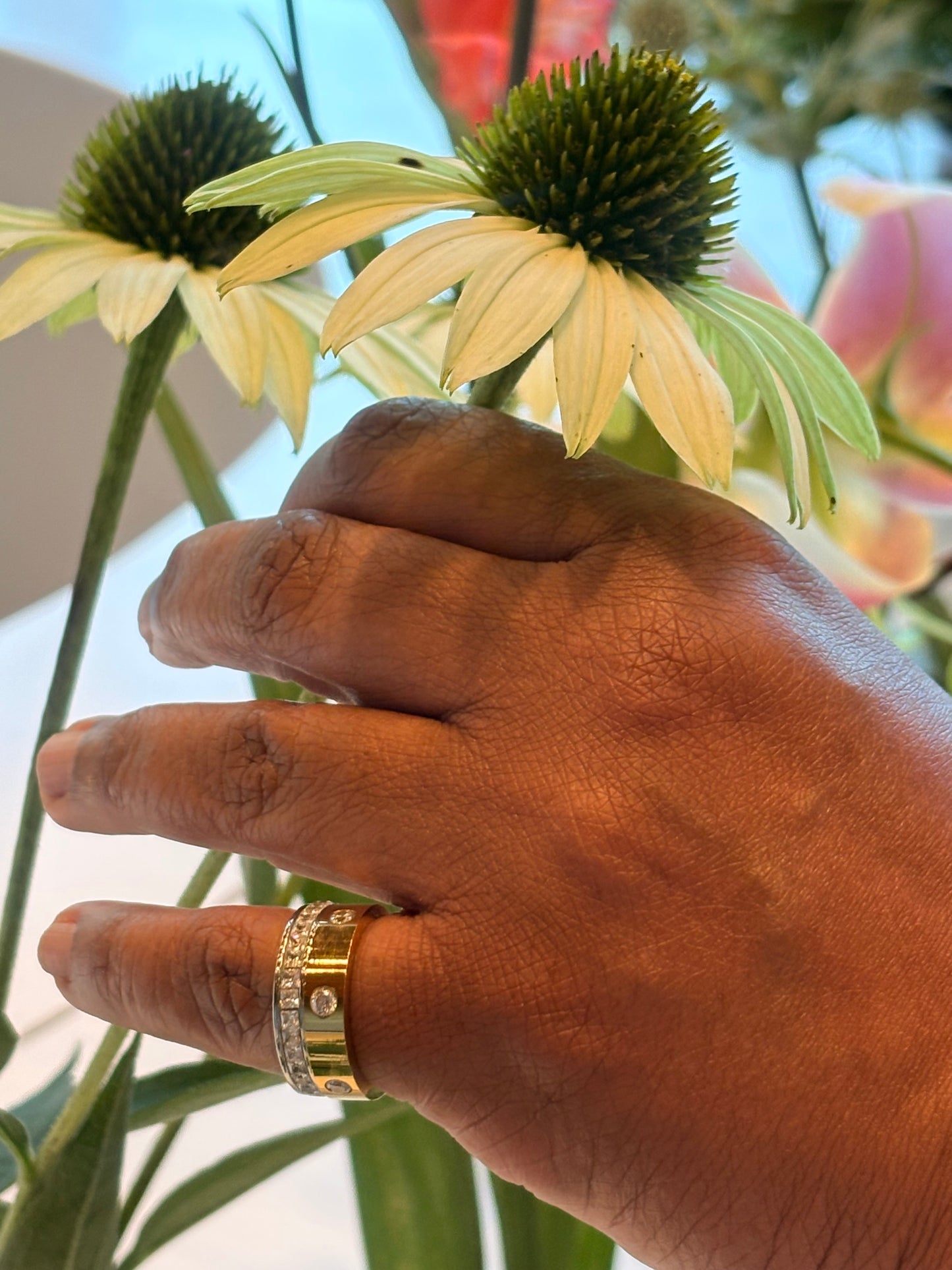 Greyson 18K Gold Non-Tarnish Two-Tone Crystal Band Ring