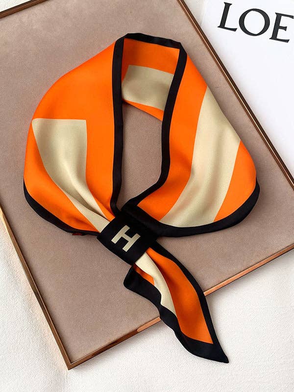 Urban Chic Silk Printed Letter Scarf