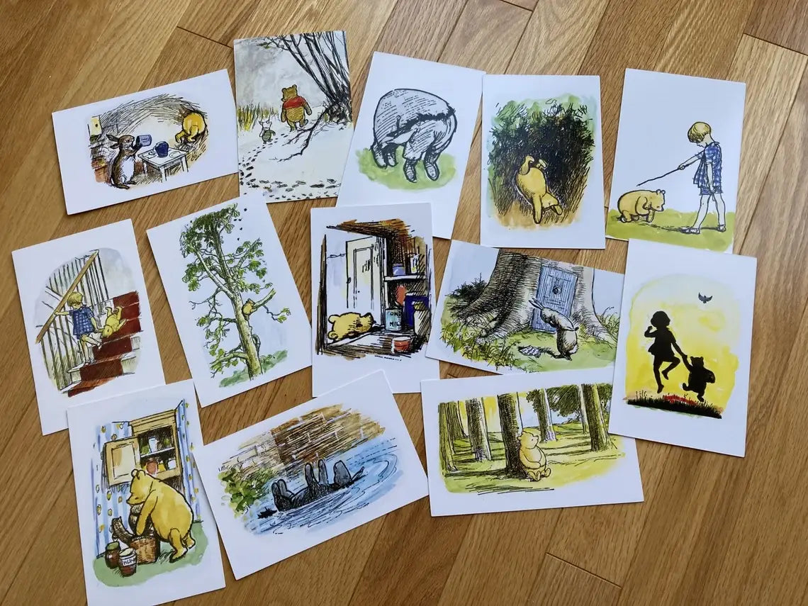 World of Winnie The Pooh, Postcards, Vintage Styled, 4X6 in