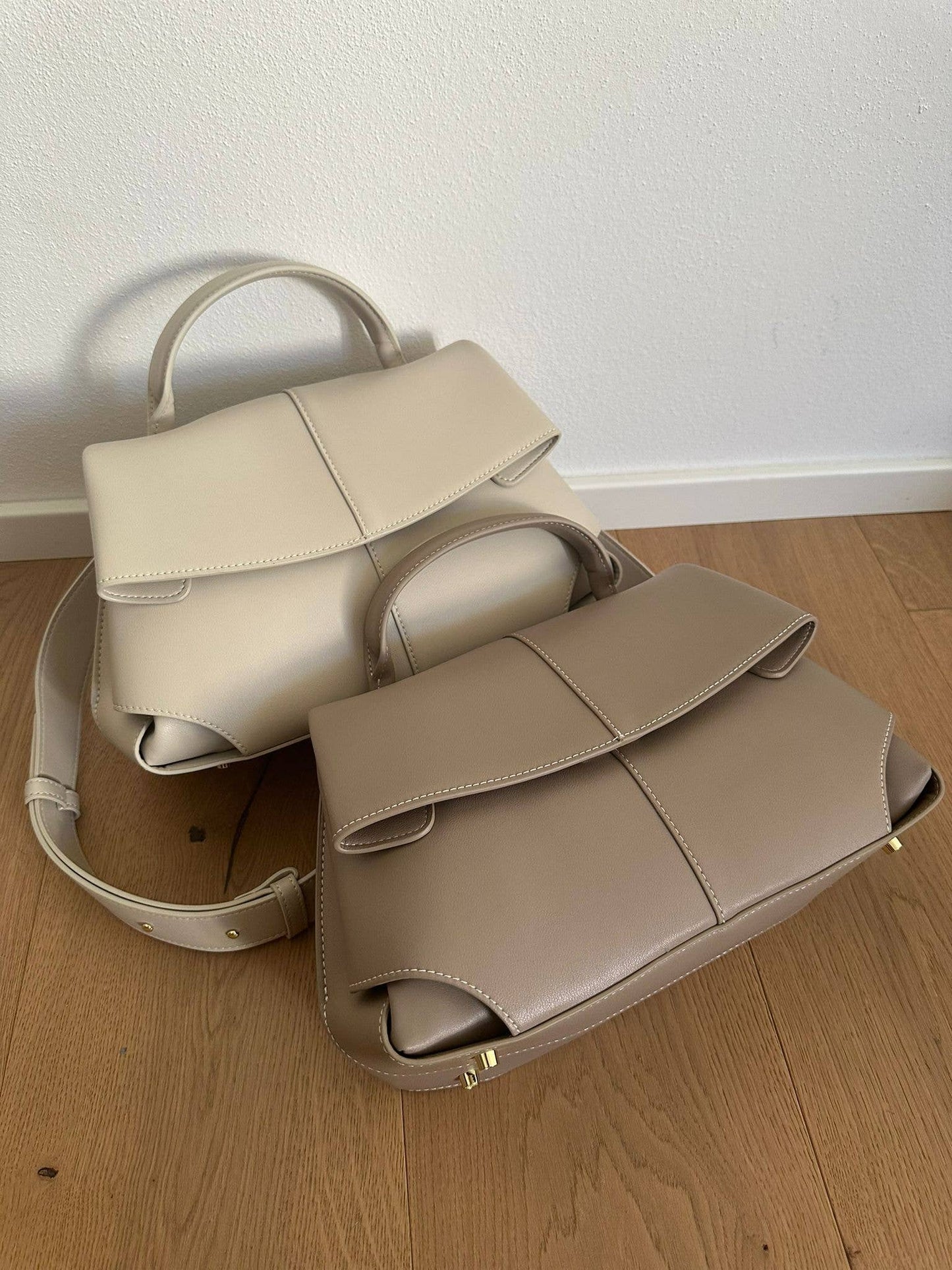 ZAYNA Large -handbag in refined genuine leather with shoulder strap