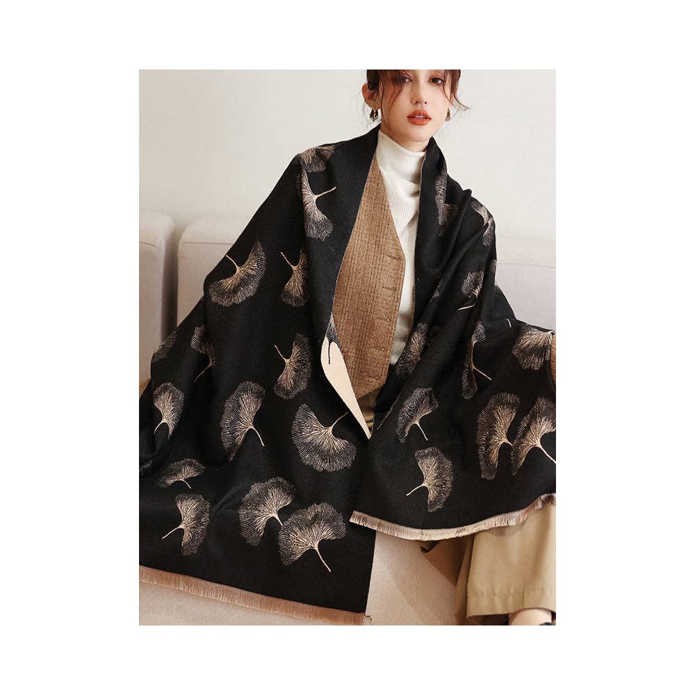 Cozy Tasseled Imitation Cashmere Shawl and Scarf