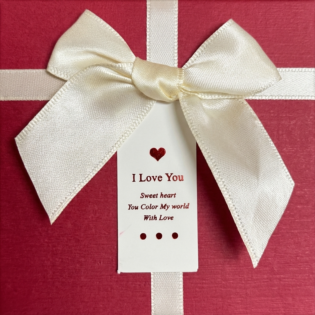 5pc, Luxury Red Beige Bow Tie Two Pieces Rigid Gift Box