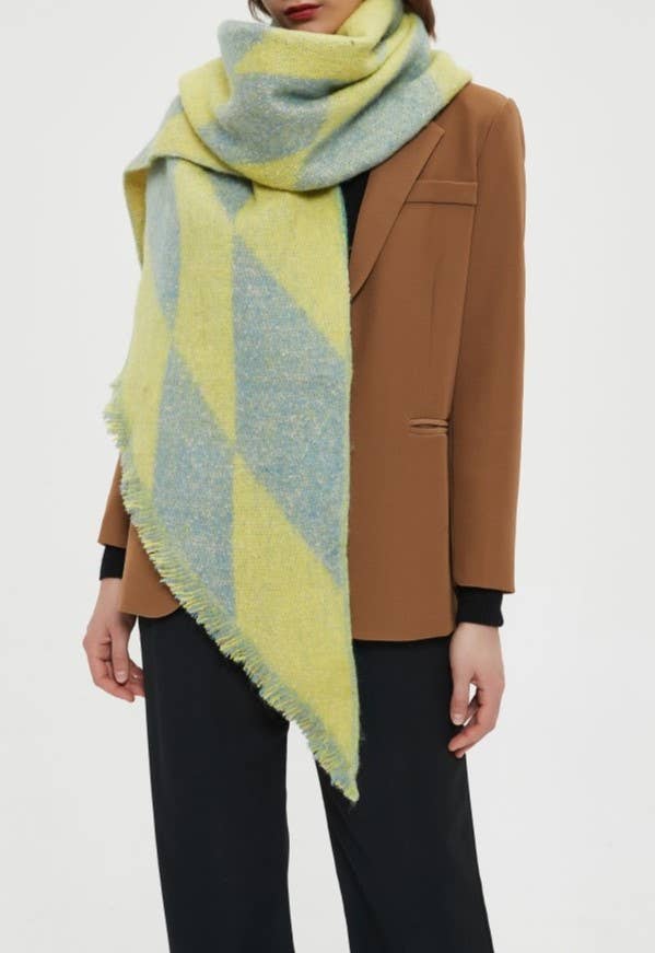 IN STORE ONLY - Multicoloured classy argyle scarf wrap