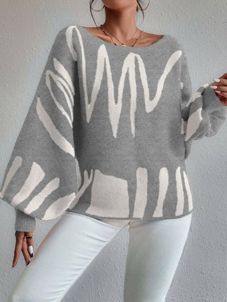 AVAILABLE IN STORE ONLY - New loose lantern sleeve design sweater