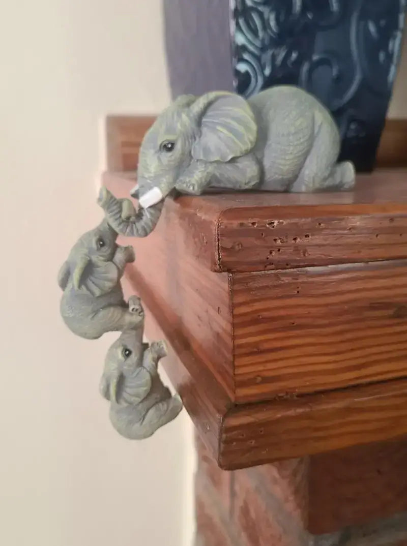 Elephants Statues Set - Mom and Two Babies (Check dimension)