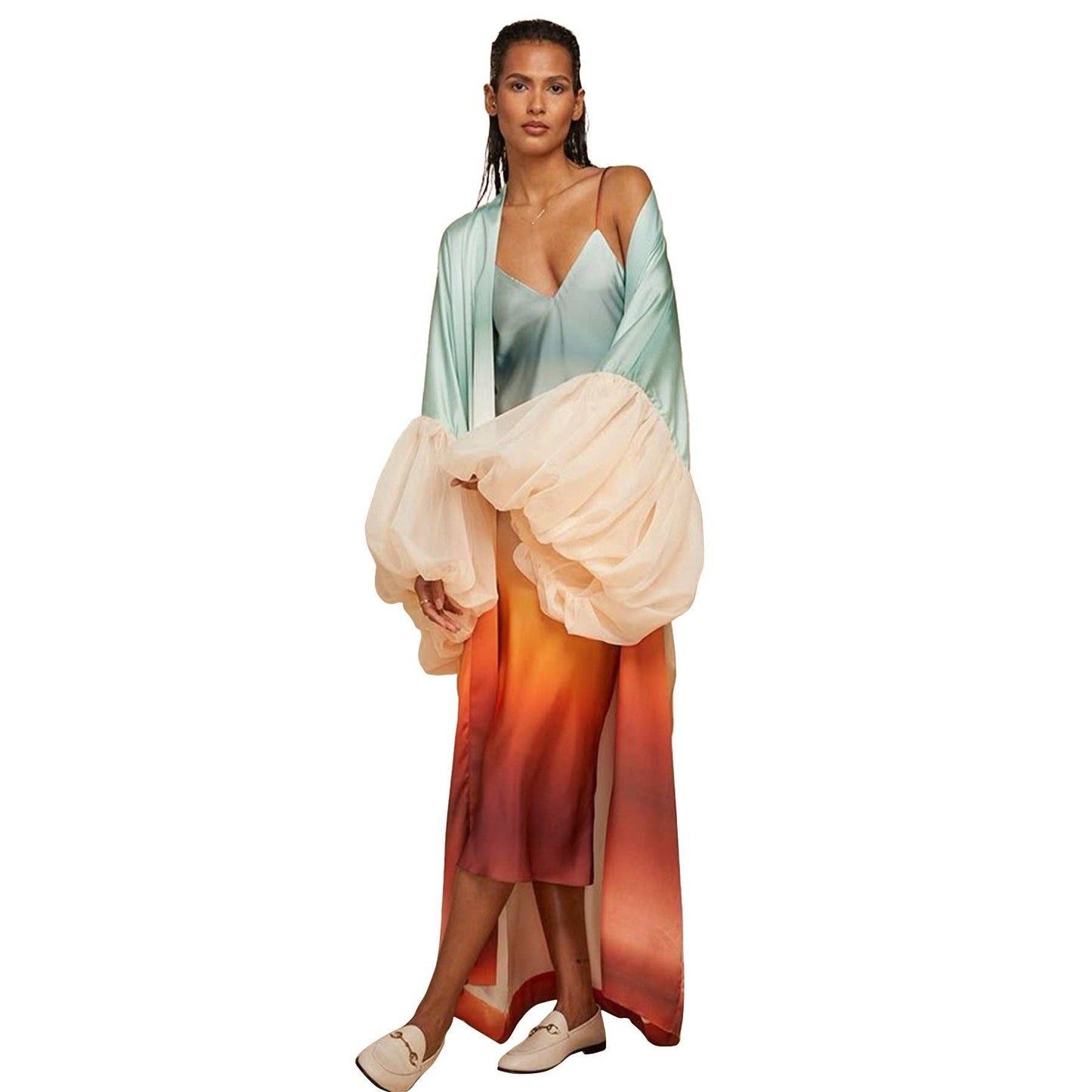 Beach Vacation Loose Fit Printed Cardigan