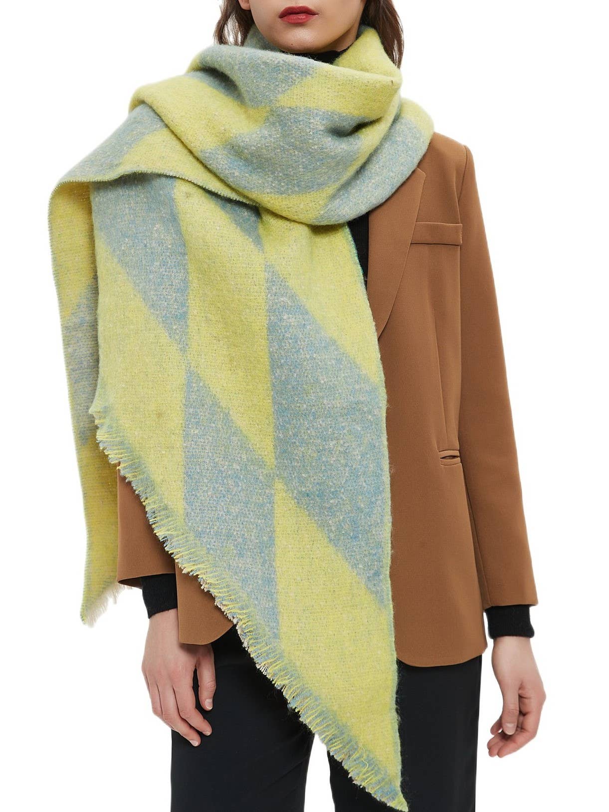 IN STORE ONLY - Multicoloured classy argyle scarf wrap