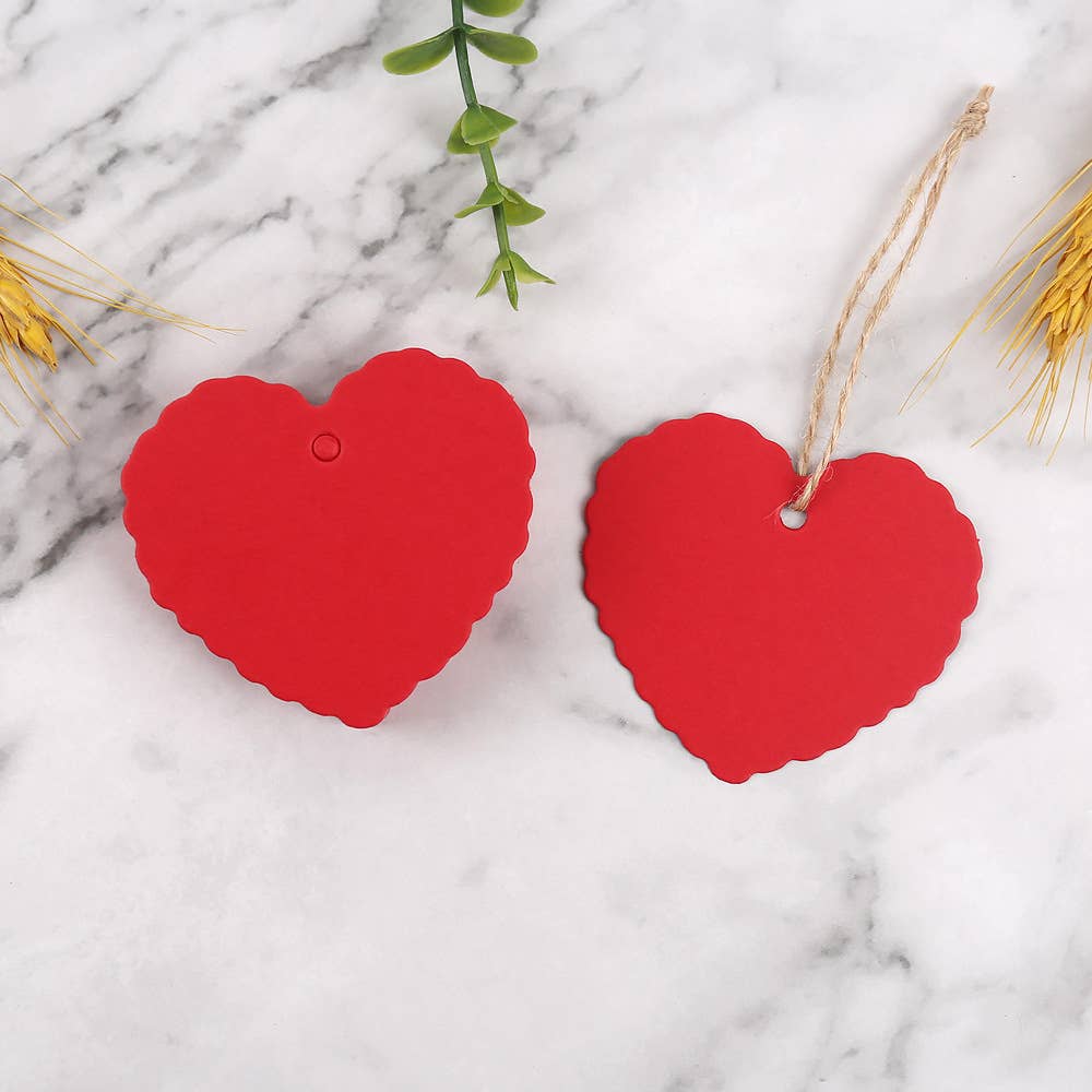 100pc, 2.4x2" Heart Love Blank Kraft Paper Message Gift Tag