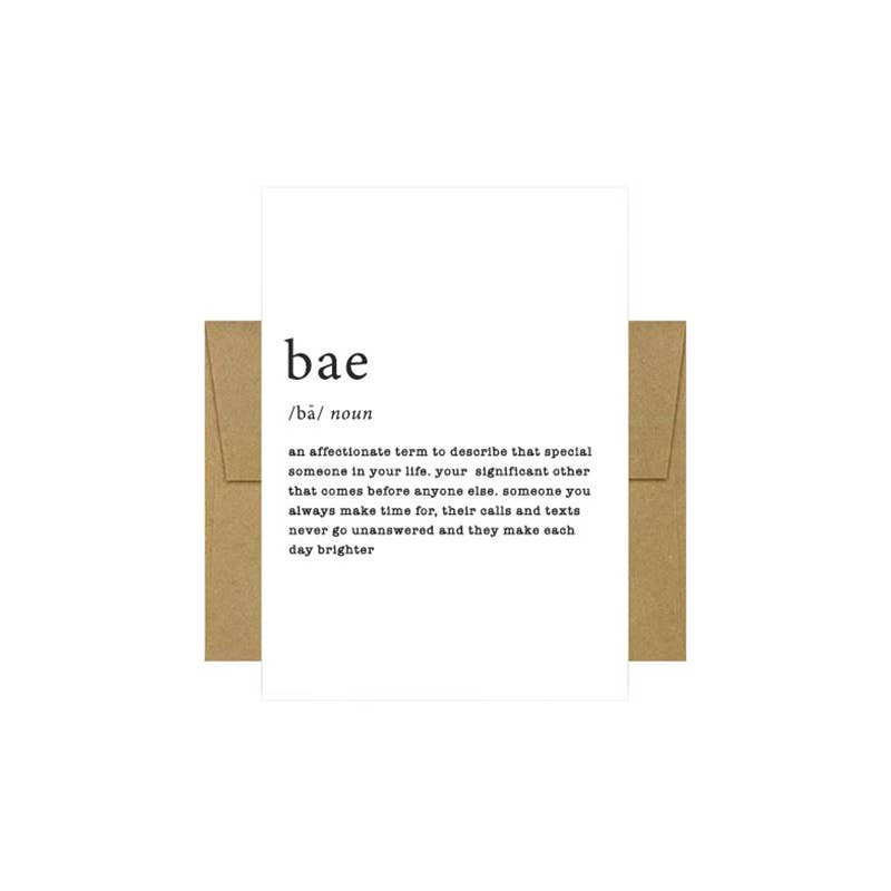 Bae Defined Greeting Card - Love, Friendship