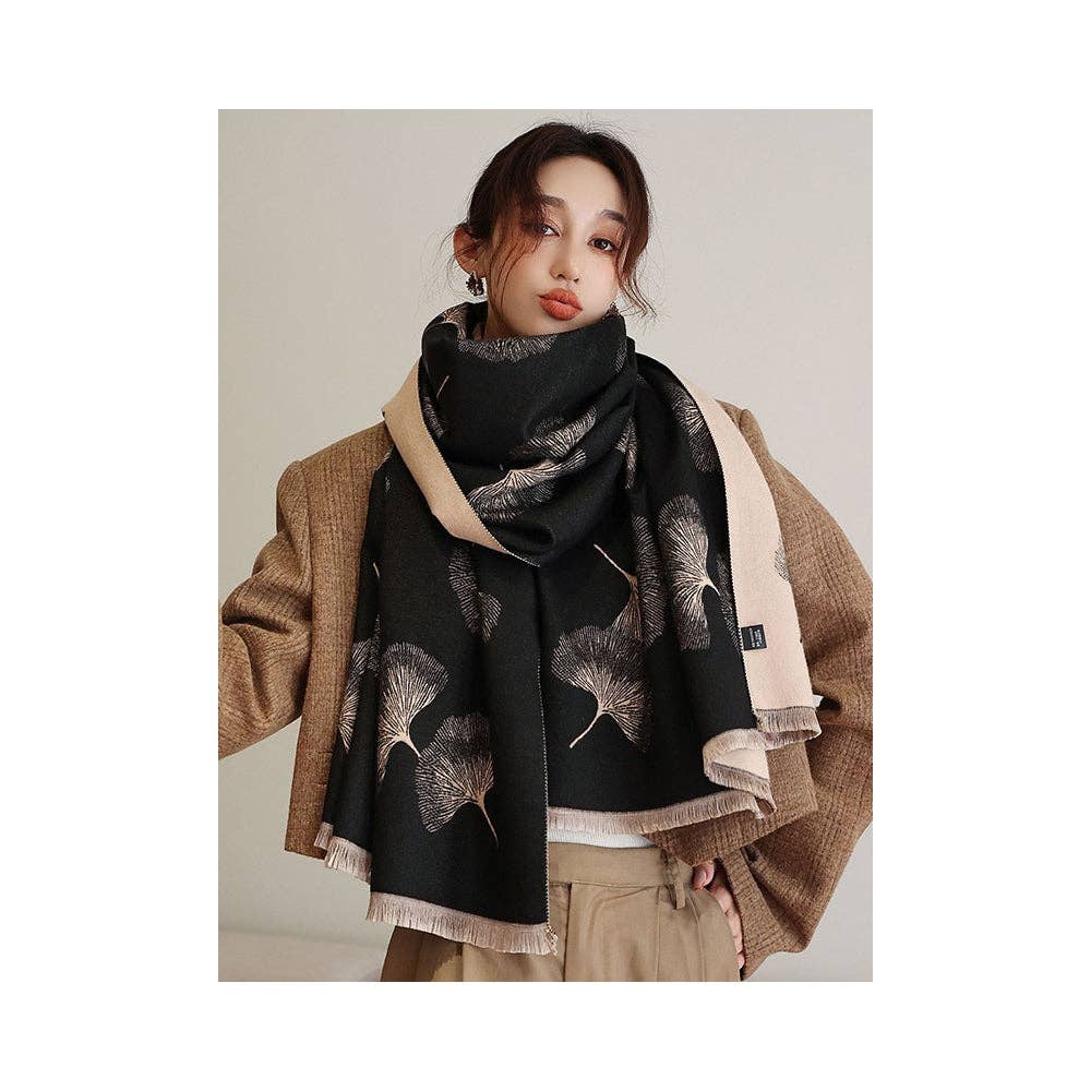 Cozy Tasseled Imitation Cashmere Shawl and Scarf