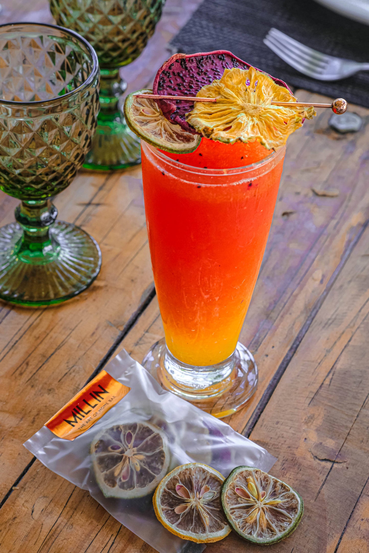 Gourmet Dry Fruit Cocktail Garnish Set with Copper Picks