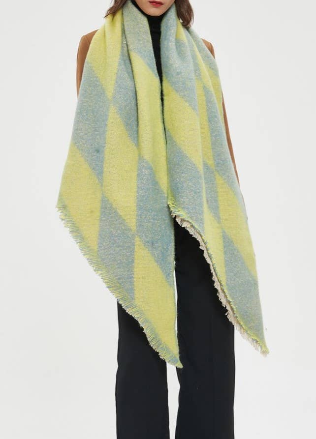 IN STORE ONLY - Multicoloured classy argyle scarf wrap