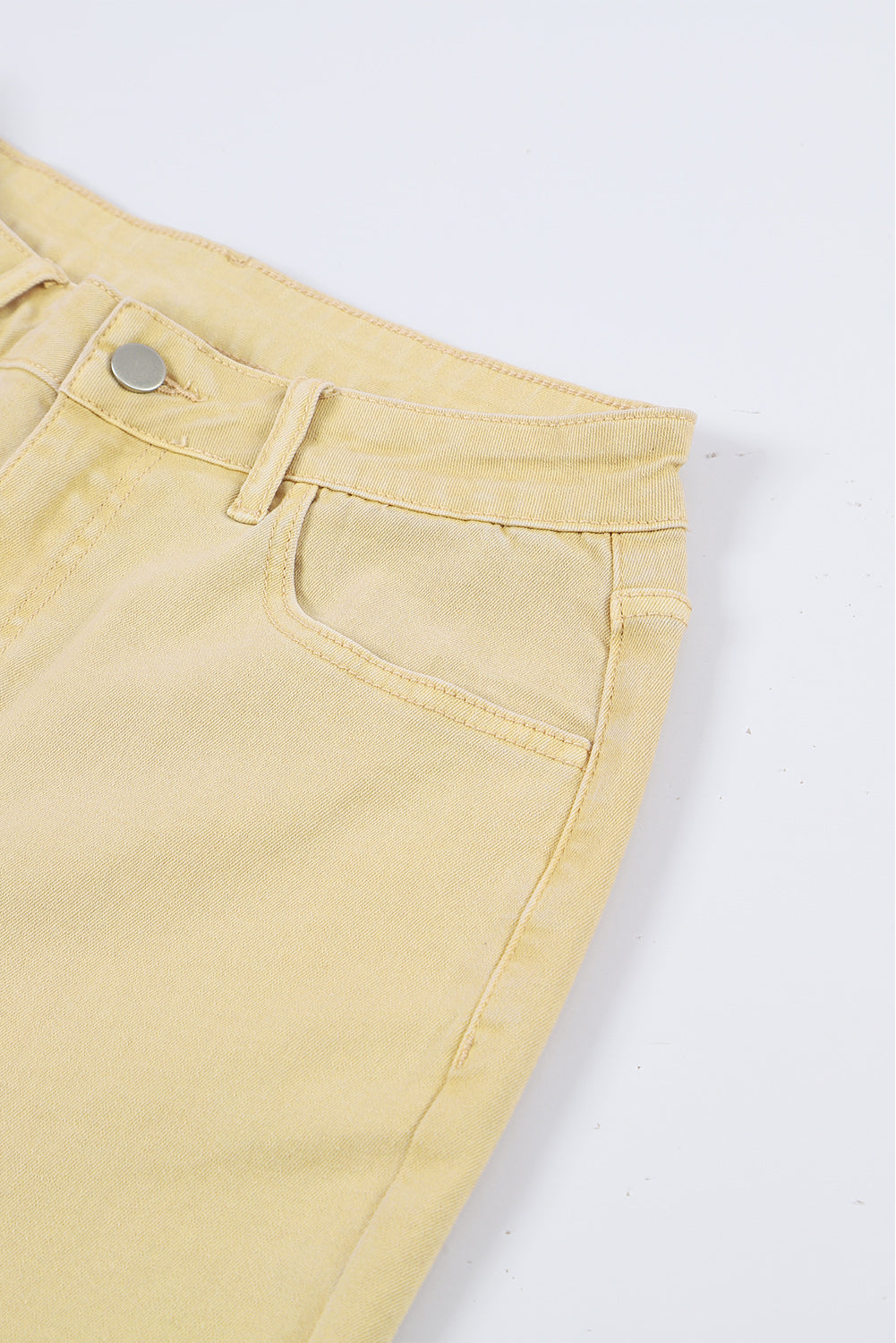 IN STORE & ONLINE Khaki Raw Edge Mid Waist Flared Jeans