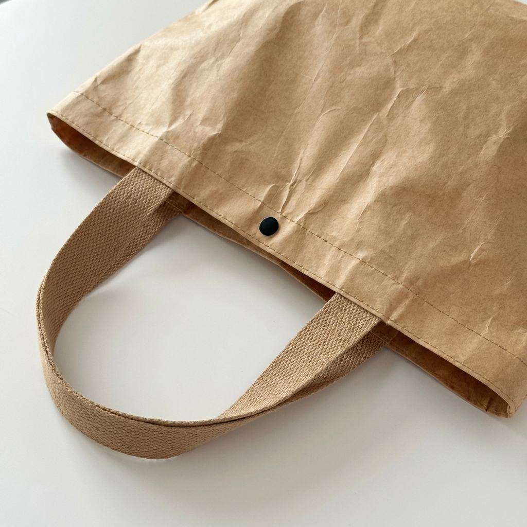 Textural Reusable Waterproof Non-Tear Kraft Paper Tote Bag