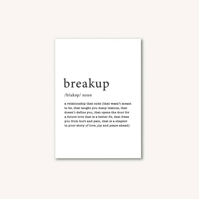 Breakup Defined Greeting Card - Love, Friendship, Divorce