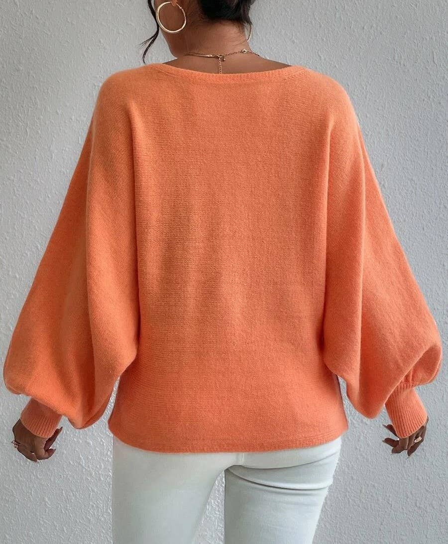 AVAILABLE IN STORE ONLY - New loose lantern sleeve design sweater