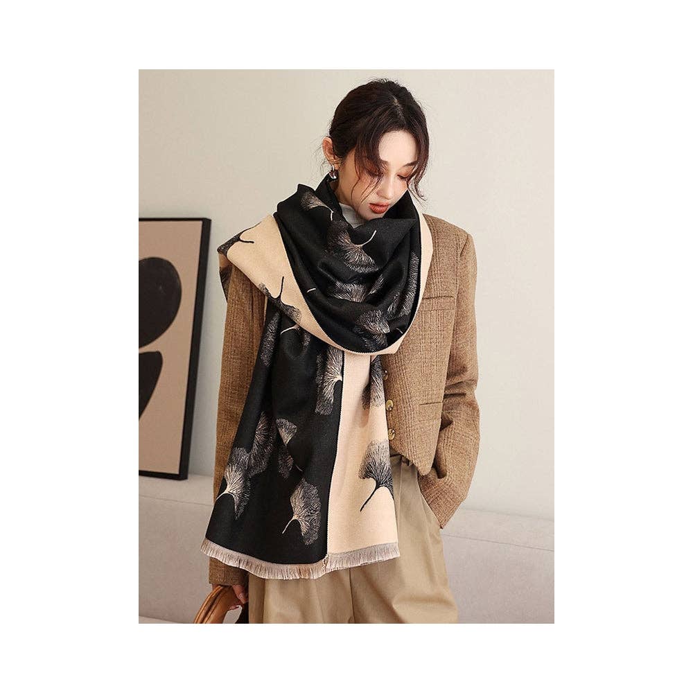 Cozy Tasseled Imitation Cashmere Shawl and Scarf