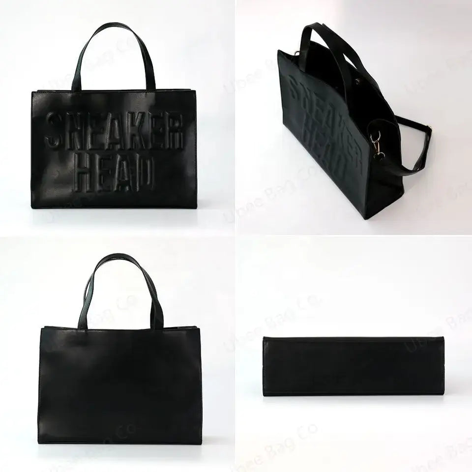 AVAILABLE IN STORE ONLY - SNEAKER HEAD VEGAN LEATHER TRAVEL TOTE