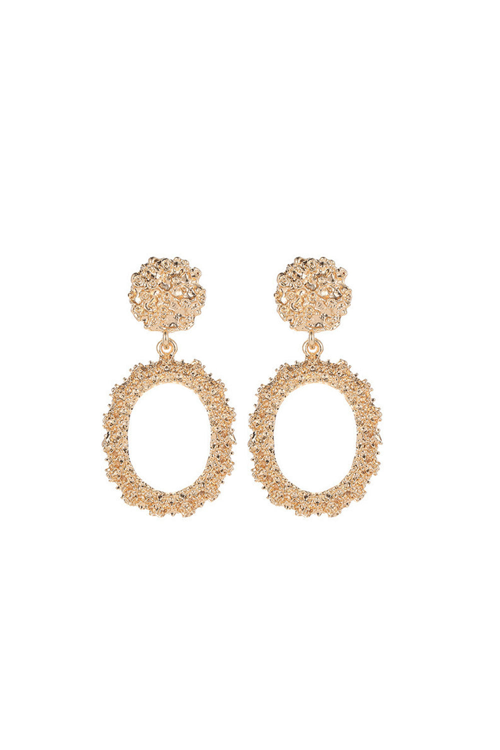 IN STORE ONLY Gold Glittering Circle Dangle Earrings