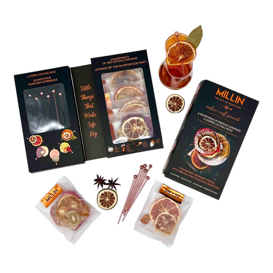 Gourmet Dry Fruit Cocktail Garnish Set with Copper Picks