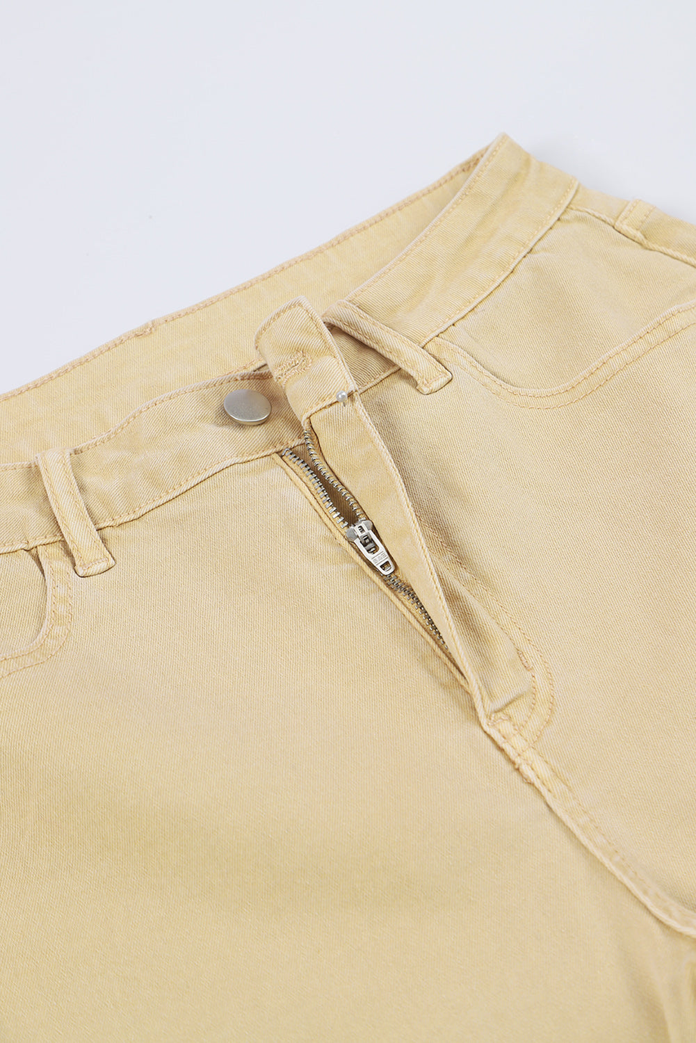 IN STORE & ONLINE Khaki Raw Edge Mid Waist Flared Jeans