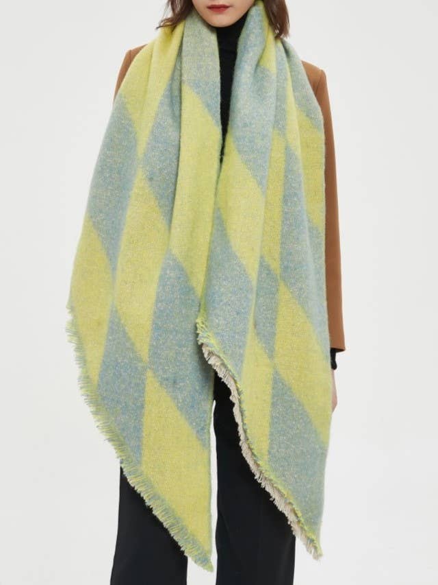 IN STORE ONLY - Multicoloured classy argyle scarf wrap