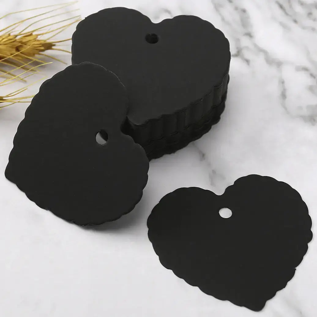 100pc, 2.4x2" Heart Love Blank Kraft Paper Message Gift Tag