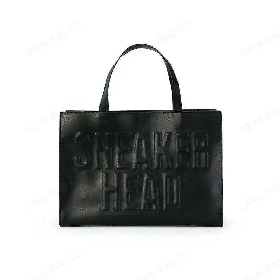 AVAILABLE IN STORE ONLY - SNEAKER HEAD VEGAN LEATHER TRAVEL TOTE