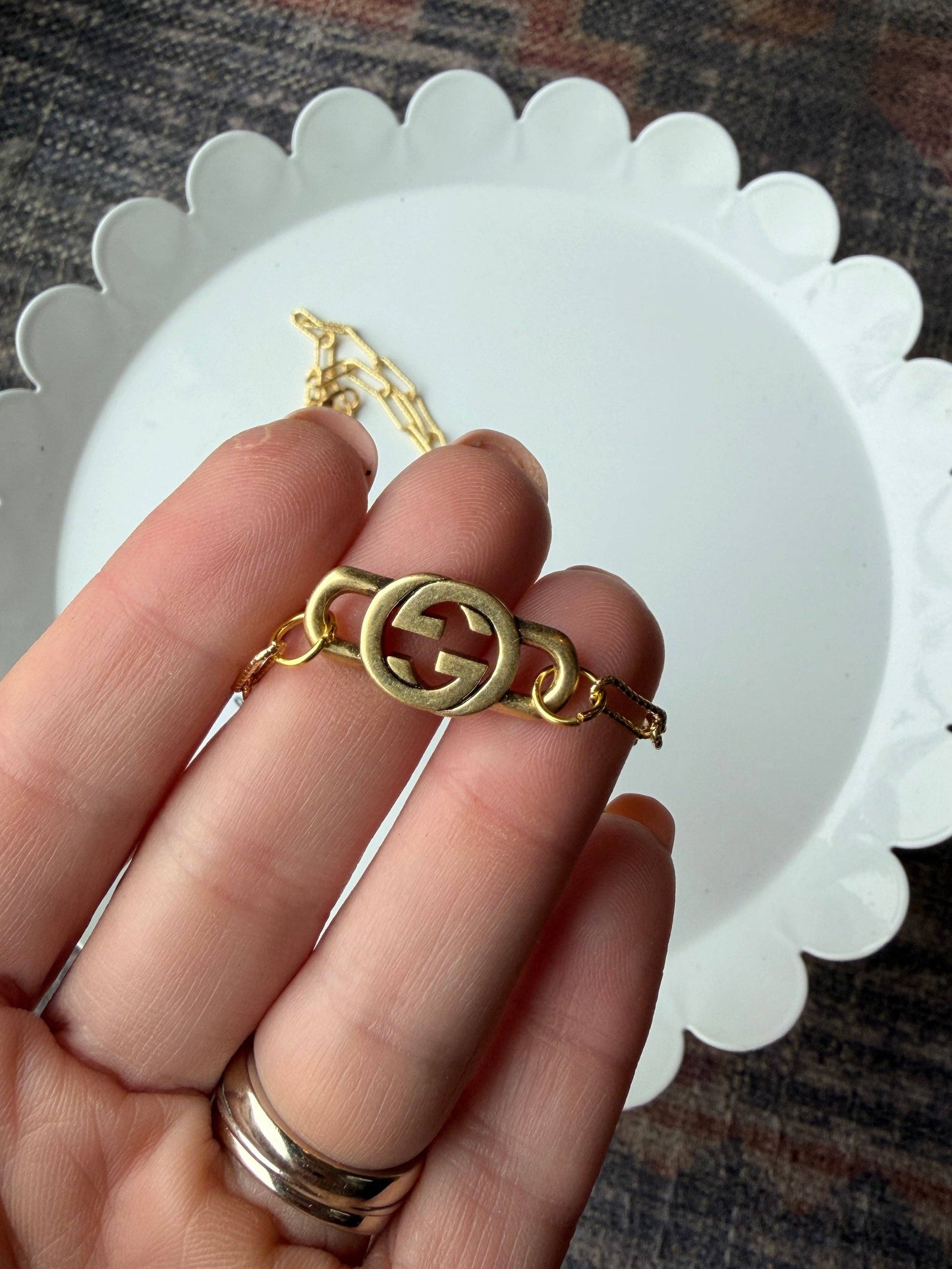 Upcycled Designer Pendant Necklace #129
