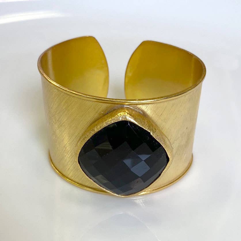 AVAILABLE IN STORE ONLY - Natural Gemstone Cuff Bangle