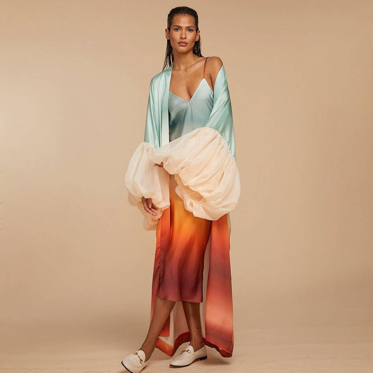 Beach Vacation Loose Fit Printed Cardigan