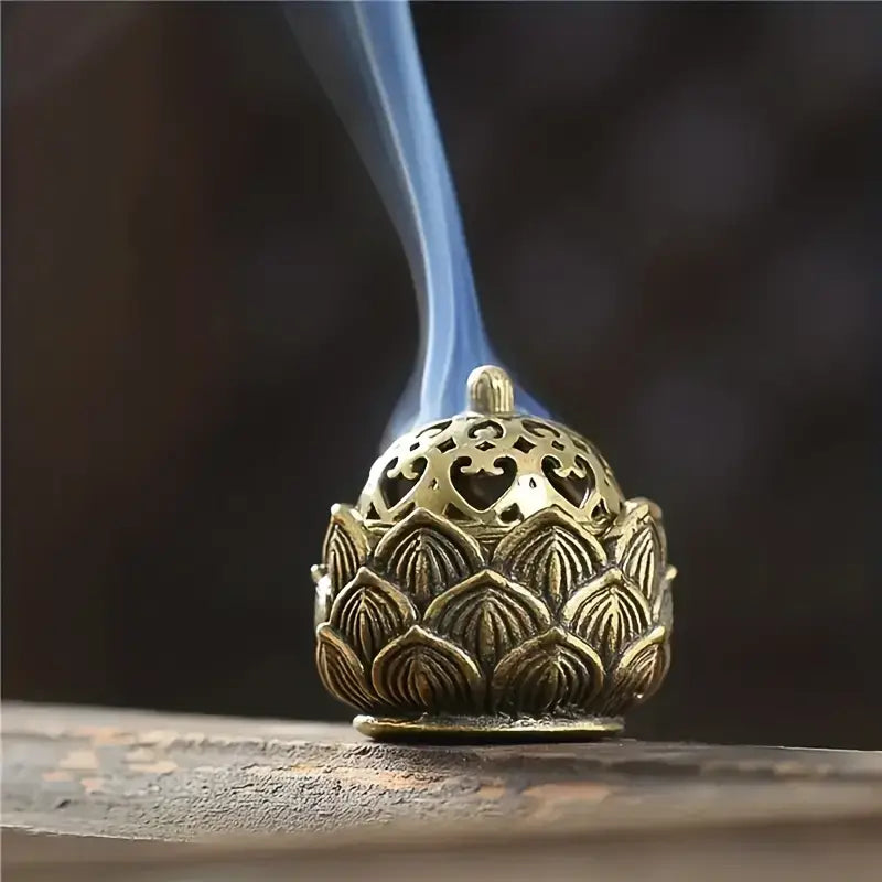 Hollow Lotus Shaped Incense Burner, Incense Holder, Decor