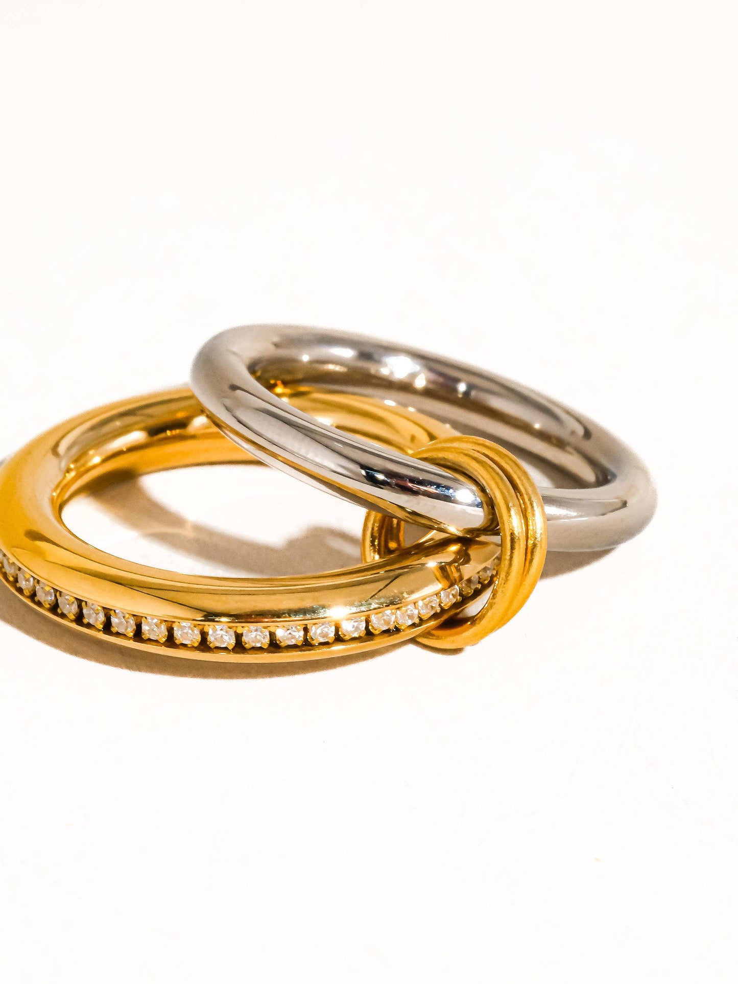 Ring 18K Gold Non-Tarnish Multi Stack CZ Band Ring