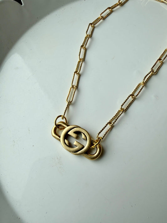 Upcycled Designer Pendant Necklace #129